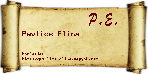 Pavlics Elina névjegykártya
